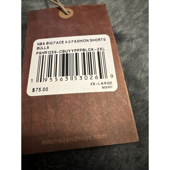 2XL MENS MITCHELL & NESS NBA BIG FACE 4.0 FASHION SHORTS BULLS - Picture 2 of 9